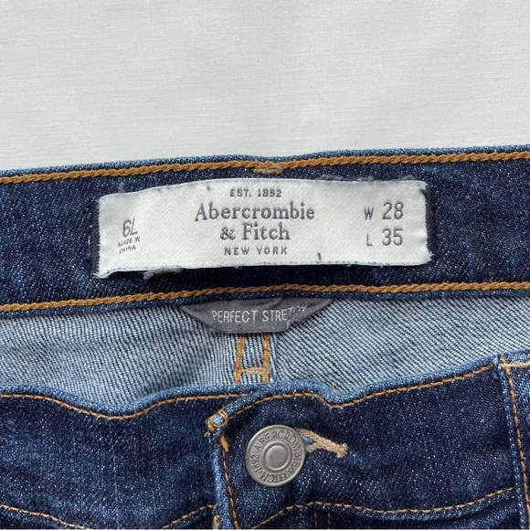 Y2K Abercrombie & Fitch Madison Perfect Stretch Boot Cut Dark Wash Jeans 28/35 - Picture 7 of 8
